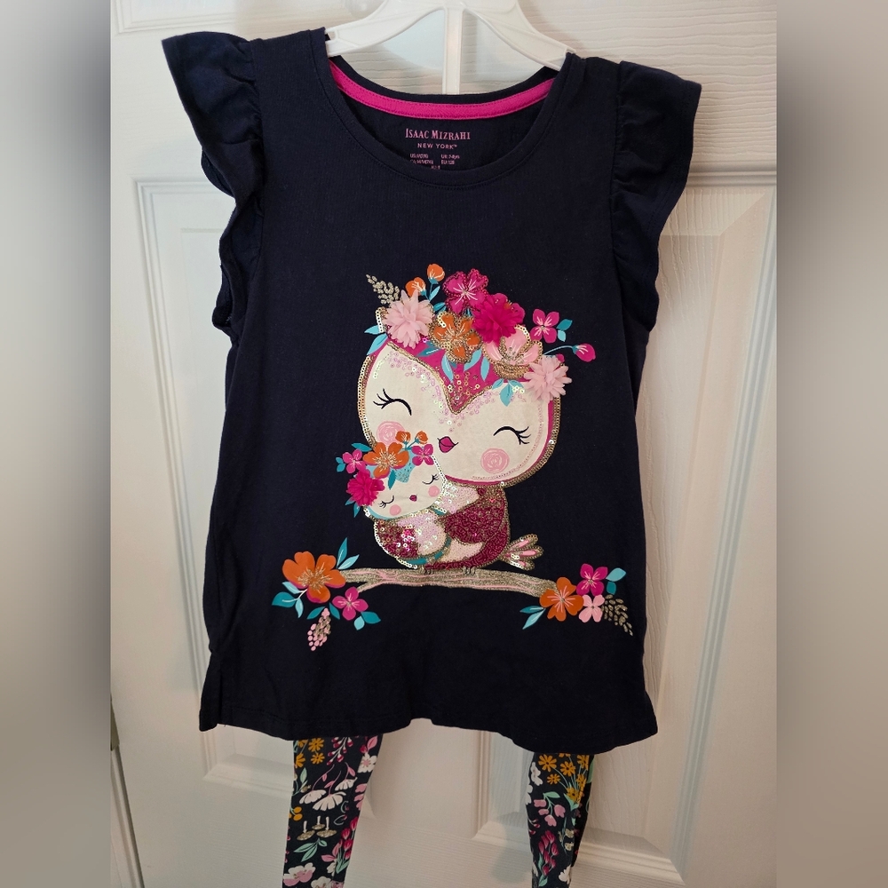 Isaac Mizrahi Navy Set with Owl and Floral Design